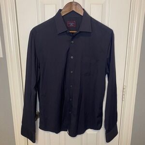 UNTUCKit Mens Medium Slim Fit Performance Long Sleeve Button Down Shirt Black